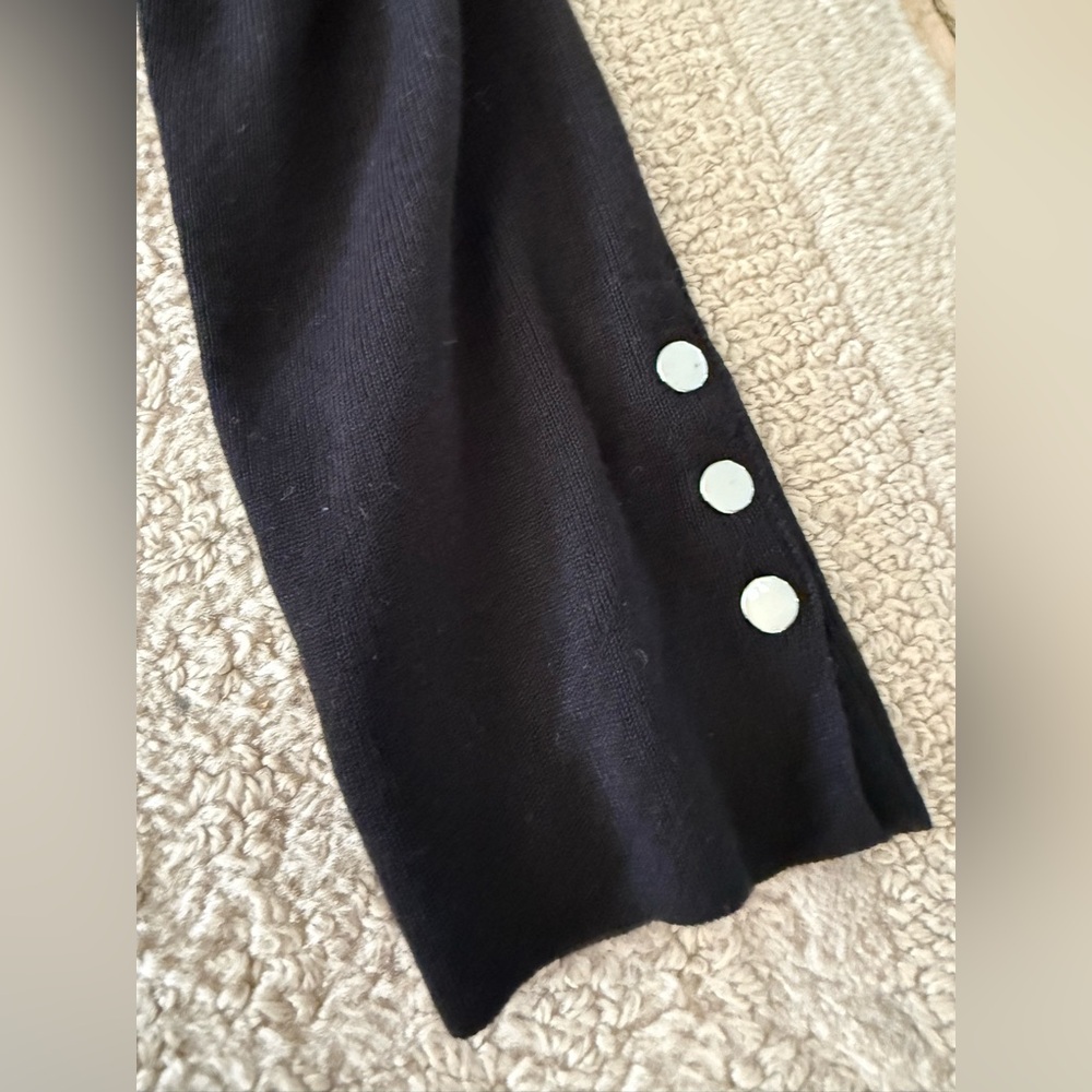 Chico’s Black Turtleneck Sweater Size 1 US 8 Long Sleeve Button Cuff stretch - Picture 5 of 7